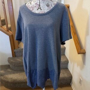 Lane Bryant Blue Relaxed Fit Tunic Tee